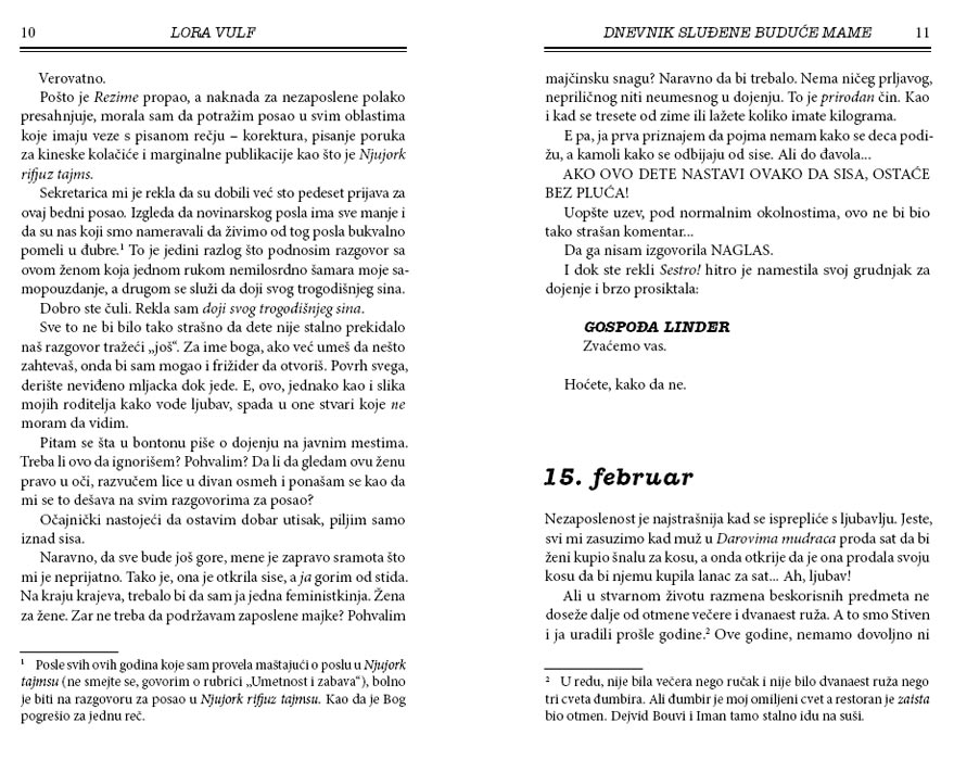 Dnevnik Sluđene Buduće Mame, Lora Vulf - detalj