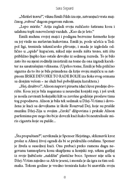 Slatke Male Lažljivice, Sara Šepard - detalj