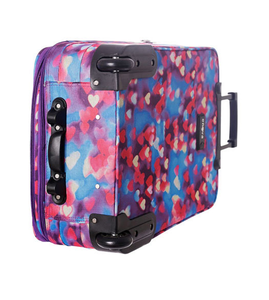 Koferi + putna torba + neseser Enova komplet 5u1 Marbella Purple Hearts 508140 - detalj