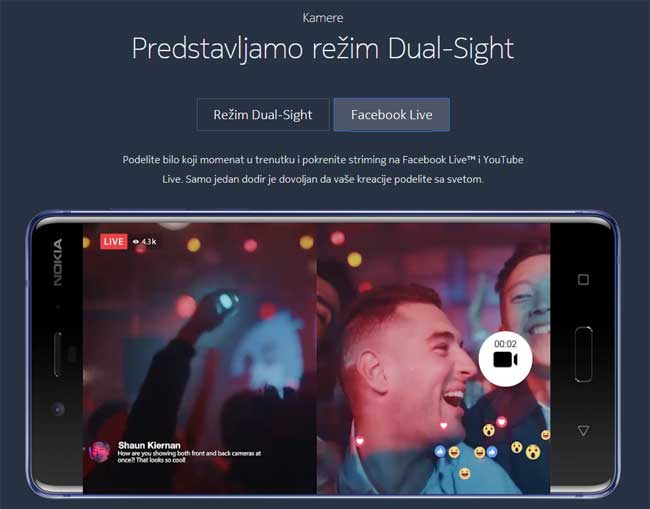 Mobilni telefon Nokia 8 Glossy Blue - detalj