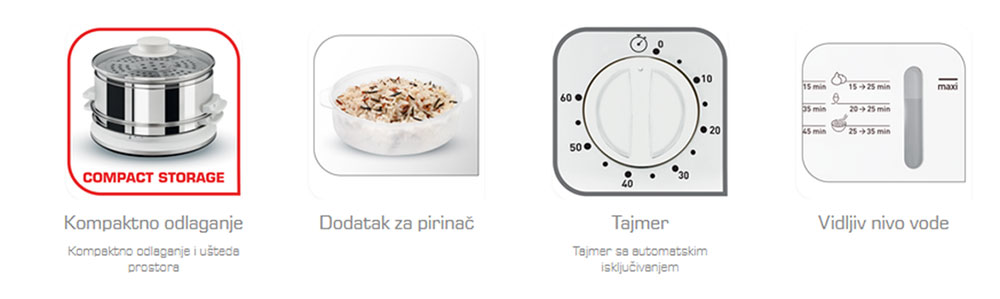 Tefal aparat za kuvanje na pari VC1451 - detalj