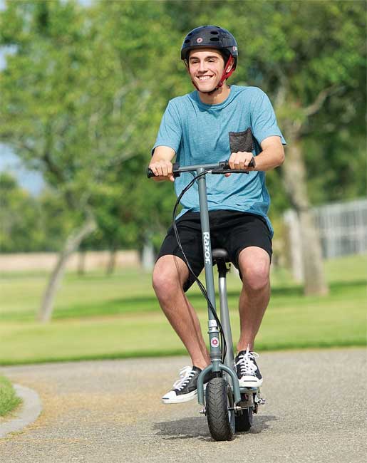 Eletro skuter sa sedištem Razor E300 Mat Sivi - detalj