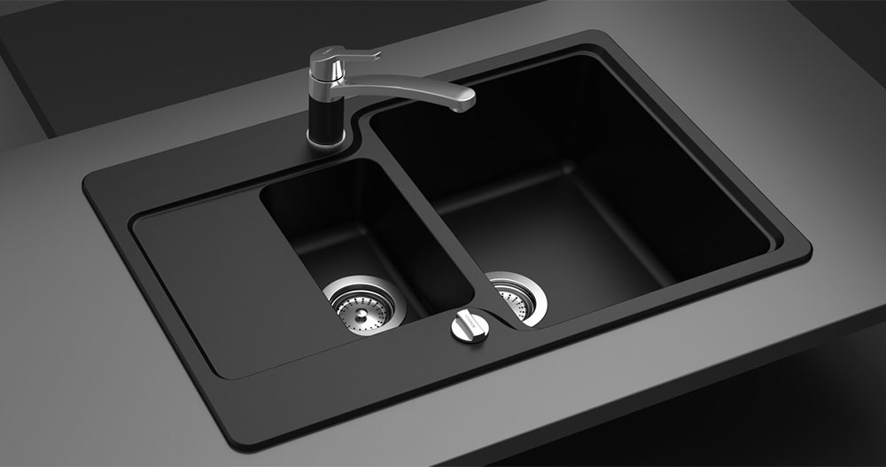  Granitna sudopera Manhattan D-150 crna - detalj