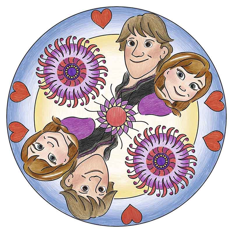 Mandala - bojanka sa šablonima Frozen - Ravensburger 29841 - detalj