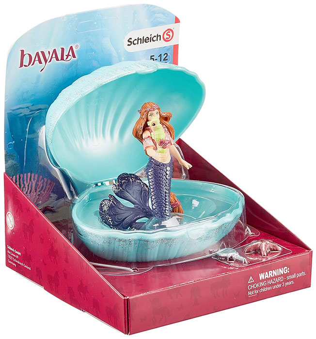 Schleich Figura Bayala - Sirena sa morskim konjicom u školjci 70563 - detalj