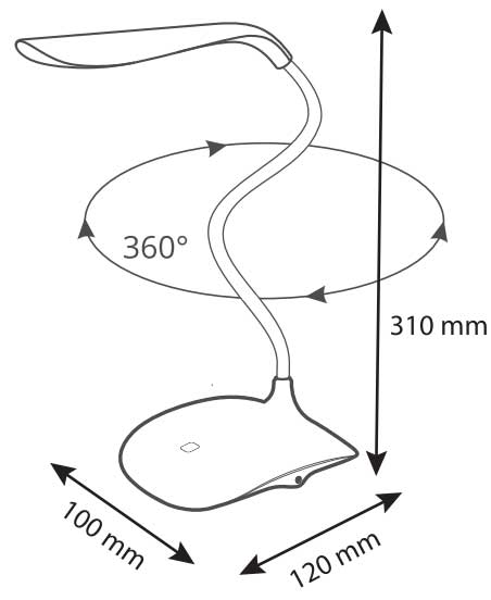 Stona LED lampa sa punjivom baterijom i fleksibilnim vratom Prosto LSL-2505/WH - detalj