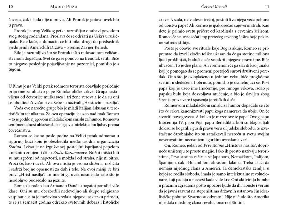 Četvrti Kenedi, Mario Puzo - detalj