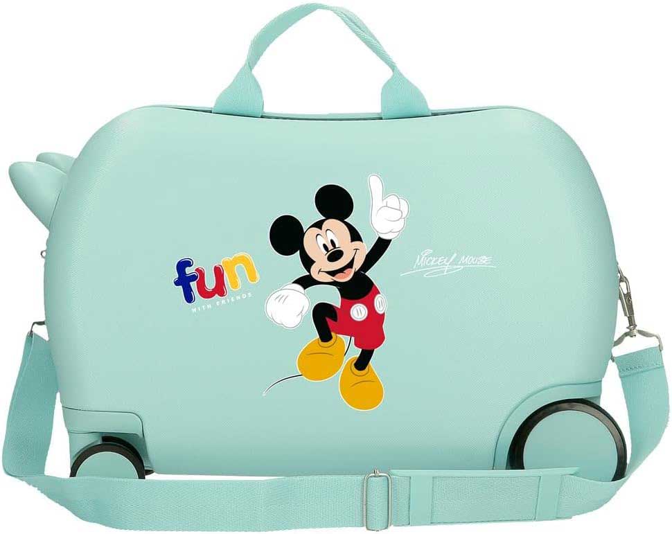Dečiji putni kofer za vožnju Disney Mickey All smile turquoise 43210 - detalj