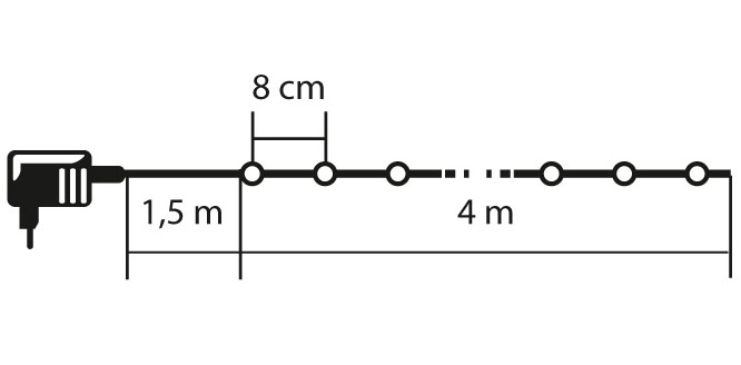 Novogodišnje višebojne lampice za jelku sa 50 LED dioda KII50B/M - detalj
