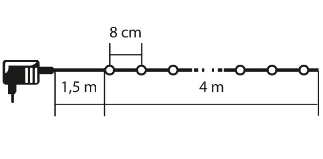 Novogodišnje lampice za jelku sa 50 roze LED dioda KII50/P - detalj
