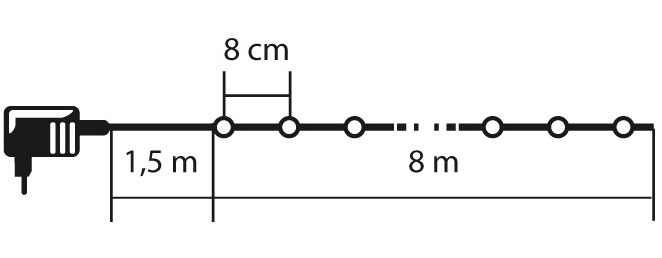 Novogodišnje lampice za jelku 100 toplo belih LED dioda KII100B/WW - detalj