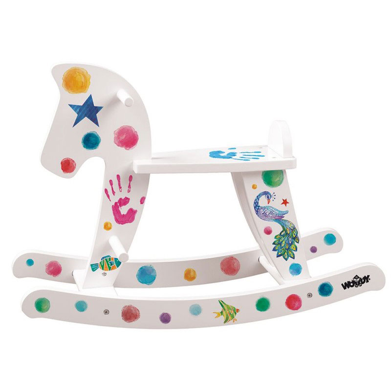 Woodyland Drveni beli konjić - klackalica 91835 - detalj
