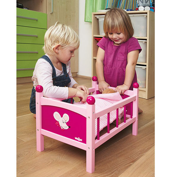 Woodyland Drveni krevet za lutke 91300 - detalj