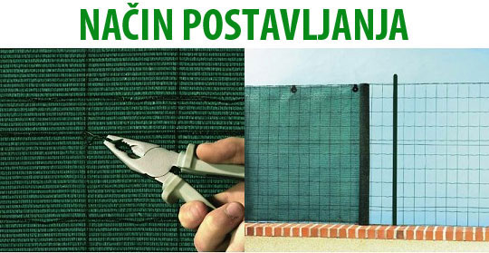 Mreža za senčenje 2x100m 75-80% senke Zeleno - detalj