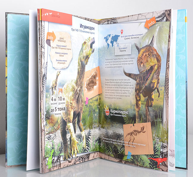 Enciklopedija Dinosaurusi u uvećanoj stvarnosti Devar 4D knjiga - detalj