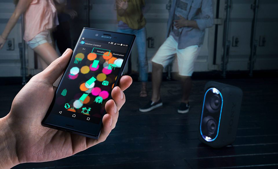 Audio sistem velike snage Sony GTK-XB60 Bluetooth EXTRA BASS sa ugrađenom baterijom Crni - detalj