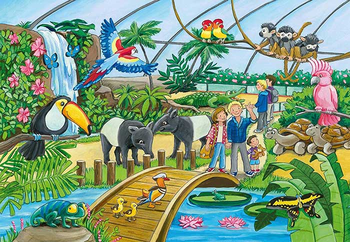 Ravensburger Puzzle 2x24 Dobro došli u Zoo 07806 - detalj