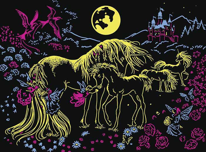 Slagalica Ravensburger Color Star Line - Jednorozi 13670 - detalj