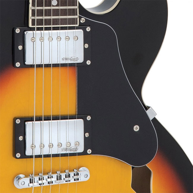 Polu-akustična gitara Vintage VSA500SB Sunburst - detalj