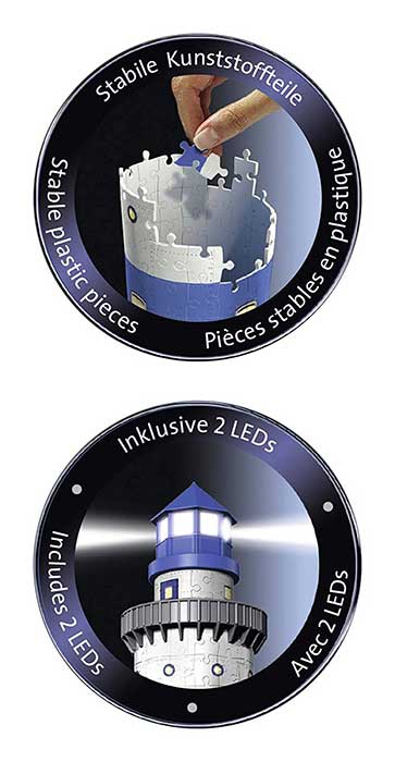 Ravensburger 3D Puzzle sa LED svetlom Svetionik 12577 - detalj