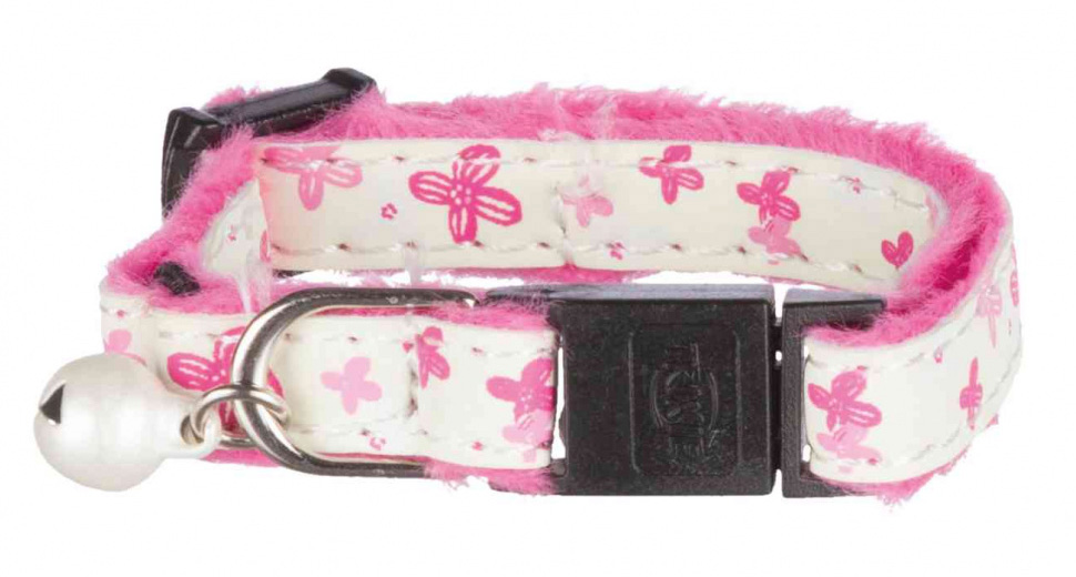 TRIXIE Ogrlica za male mačke i mačiće - fosforescentna - od pliša - detalj