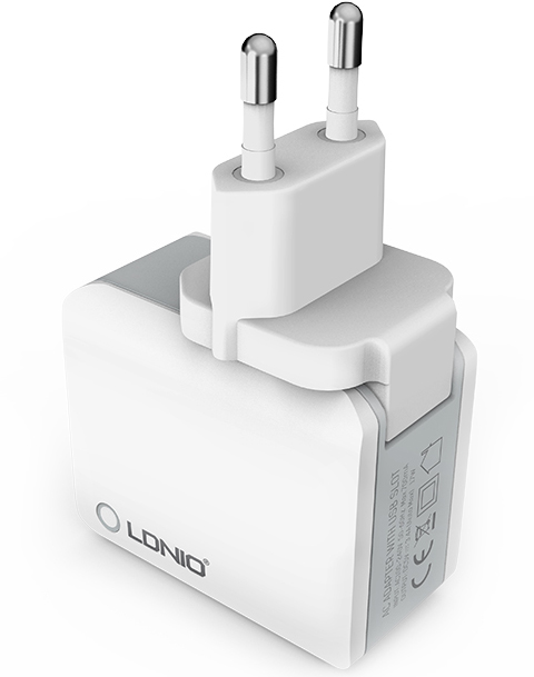 Brzi USB punjač sa 3 porta za baterije prenosnih uređaja Ldnio A3303 - detalj