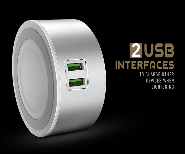 Stoni USB punjač sa lampom podesive snage Ldnio A2208 - detalj