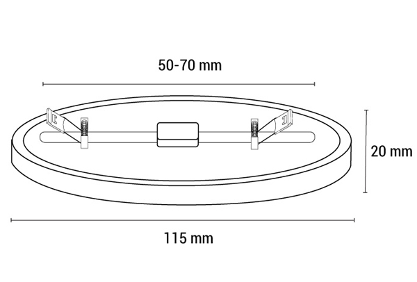 LED ugradna panel lampa 8W toplo belo svetlo LUPF-O-8/WW - detalj