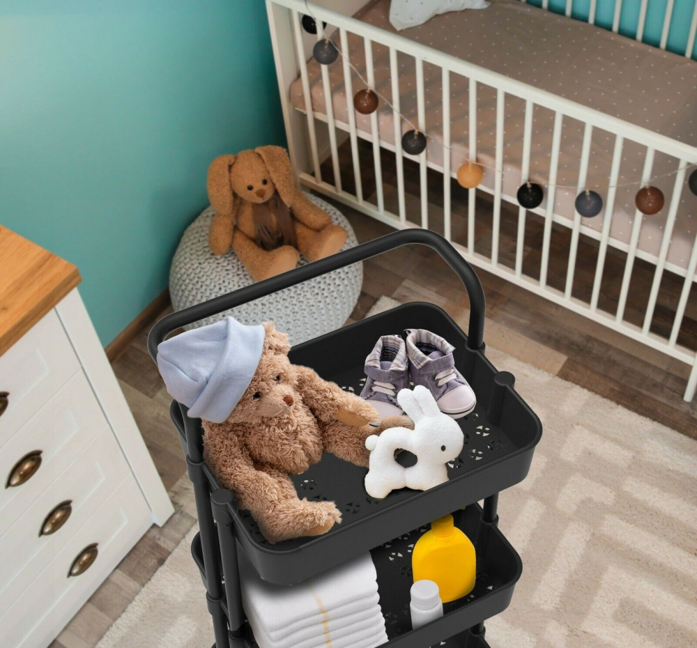 Polica sa točkićima na tri nivoa Opera 43x36x86cm - detalj