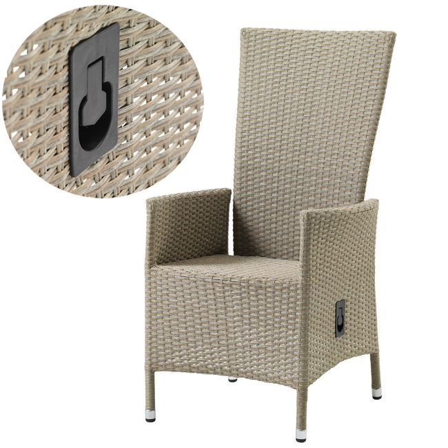 Baštenska garnitura Ciao Sto i četiri stolice sa podesivim naslonom - detalj