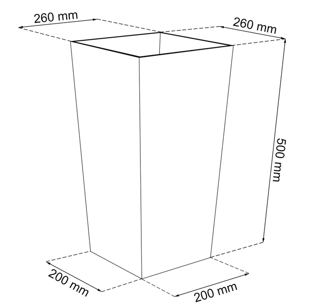 Prosperplast Saksija za cveće sa uloškom Urbi Square 50cm Bela - detalj