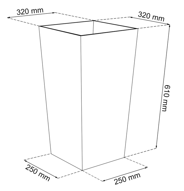 Prosperplast Saksija za cveće sa uloškom Urbi Square 61cm Bela - detalj