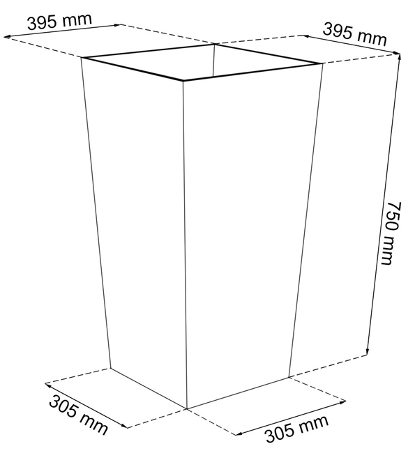 Prosperplast Saksija za cveće sa uloškom Urbi Square 75cm Antracit - detalj
