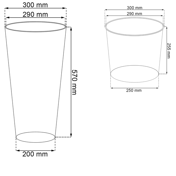 Prosperplast Saksija za cveće Tubus Slim Black 30x57 DTUS300-S433 - detalj