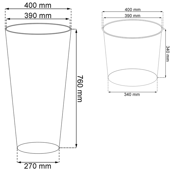 Prosperplast Saksija za cveće Tubus Slim Mocca 40x76 DTUS400-7529U - detalj