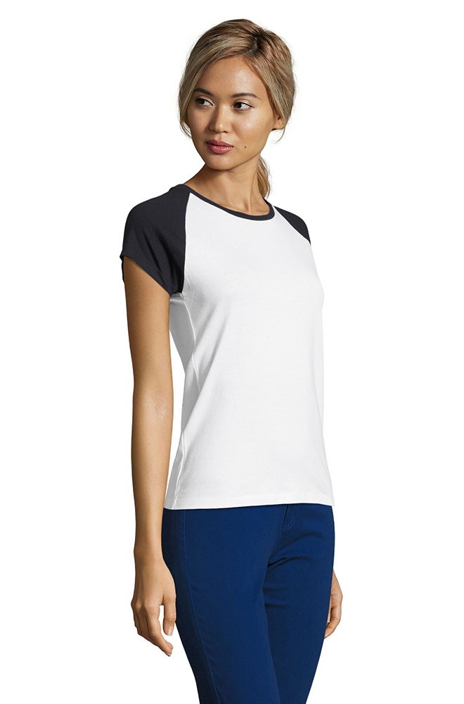 Sols Ženska majica sa kratkim rukavima Milky white/navy veličina S 11195 - detalj