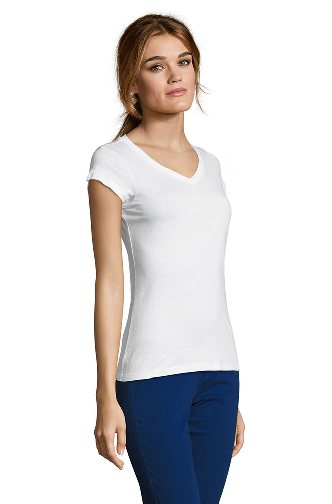 Sols Ženska majica V izrez Moon White veličina 3XL 11388 - detalj