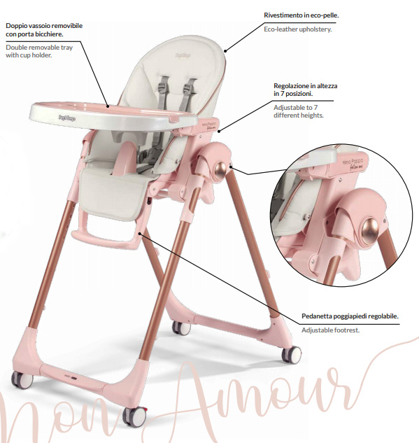 PEG PEREGO Stolica za hranjenje PRIMA PAPPA FOLLOW ME Gelato - detalj