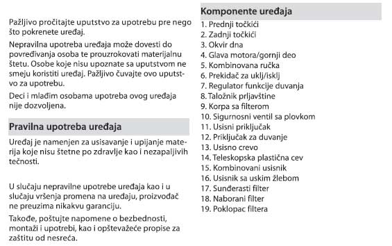 Usisivač za mokro i suvo usisavanje VCW1400 150100130 - detalj
