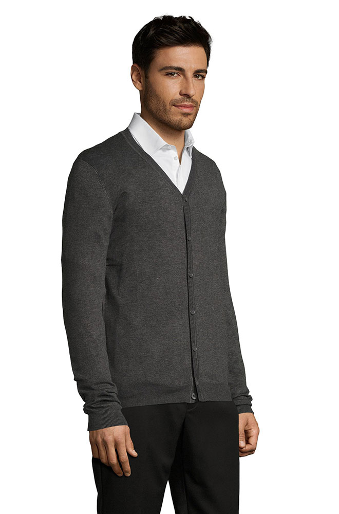 Sols Muški džemper na kopčanje Griffith Charcoal veličina 3XL 01715 - detalj