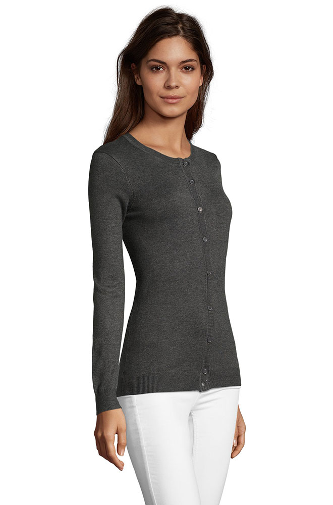 Sols Ženski džemper na kopčanje Griffin Charcoal veličina XXL 01716 - detalj