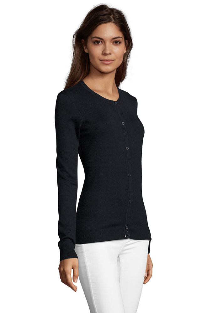 Sols Ženski džemper na kopčanje Griffin Navy veličina M 01716 - detalj