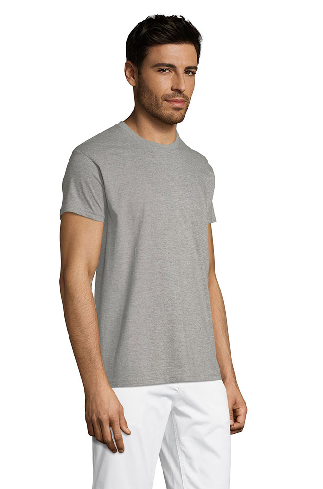 Sols Muška pamučna majica Regent Grey Melange veličina 3XL 11380 - detalj