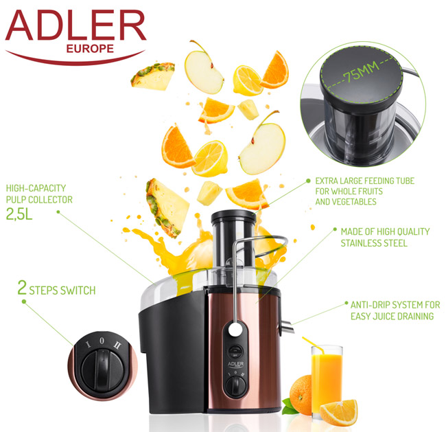 Adler sokovnik 800W AD4123 - detalj