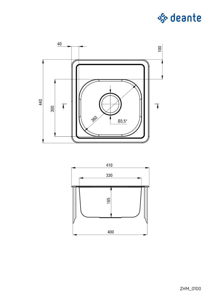 Inox sudopera Deante Mercato 41/IX ZHM 0100 - detalj