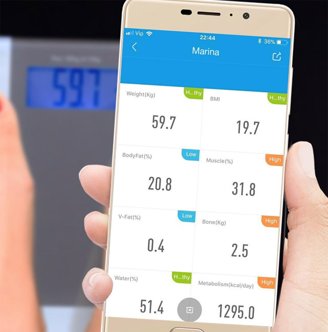 Vivax Bluetooth Telesna vaga sa dodatnim funkcijama PS-180BT - detalj