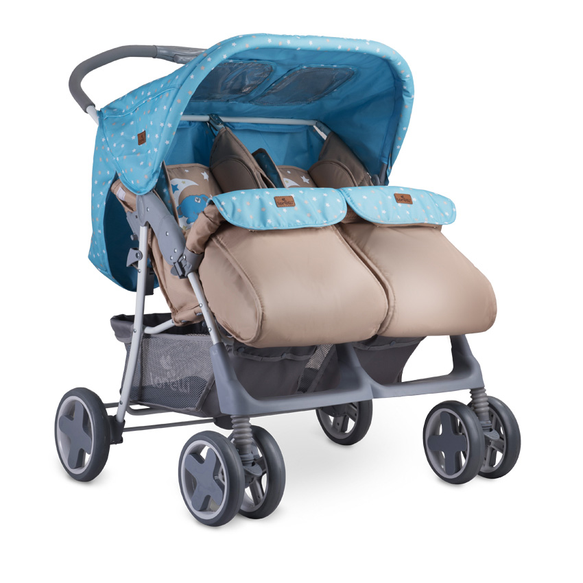 LORELLI Kolica za blizance TWIN Blue and Beige Moon Bear - detalj