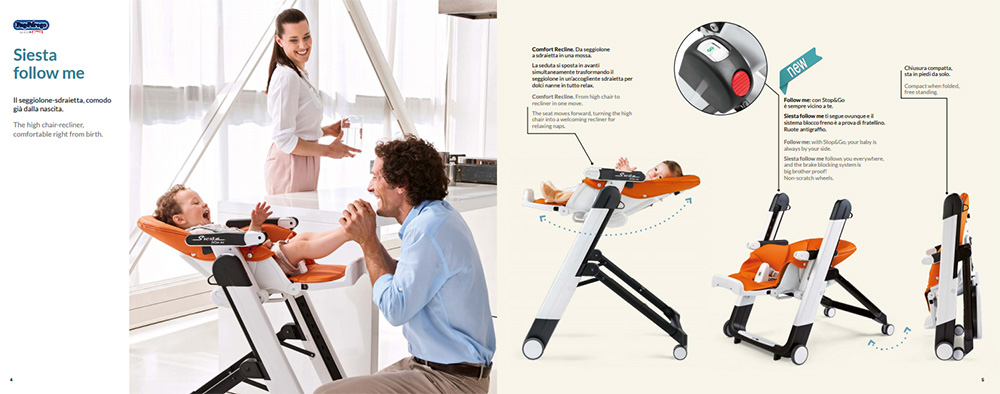 PEG PEREGO Stolica za hranjenje SIESTA FOLLOW ME Ambiance Grey - detalj