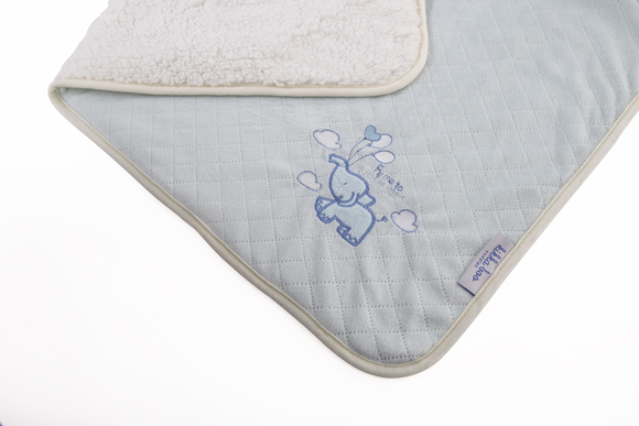 KIKKA BOO Ćebence za bebe LUXURY Coral FLEECE-SHERPA Blue Elephant 31103020033 - detalj