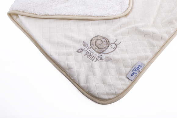 KIKKA BOO Ćebence za bebe LUXURY Coral FLEECE-SHERPA Ivory Snail 31103020035 - detalj